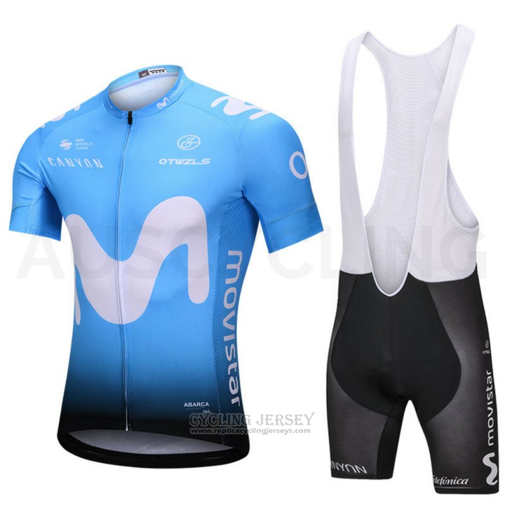 2018 Cycling Jersey Movistar Blue Short Sleeve and Bib Short